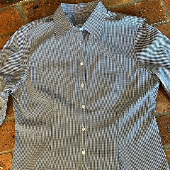 Brooks Brothers Black/white gingham fitted button up shirt sz12 - Picture 6 of 11